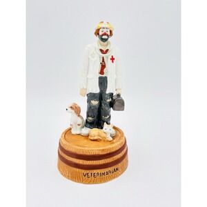 Emmett Kelly Jr Veterinarian Clown Music Box Flambro Dog Cat‎ VTG